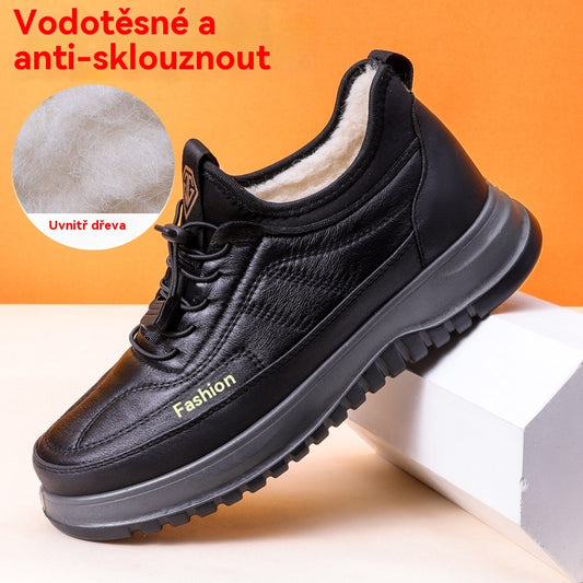 ⛄🔥2025 Nové pánské bavlněné boty: Nepromokavé, protiskluzové, stylové nazouvací, teplé bavlněné boty, zesílené sněhule, měkká podrážka, s fleecovou podšívkou