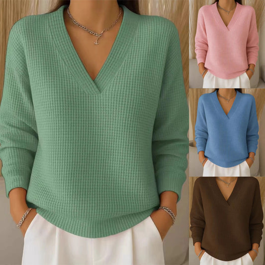 ✨50% de descuento💥【S-3XL】Nueva camiseta informal de manga larga con estampado de gofres