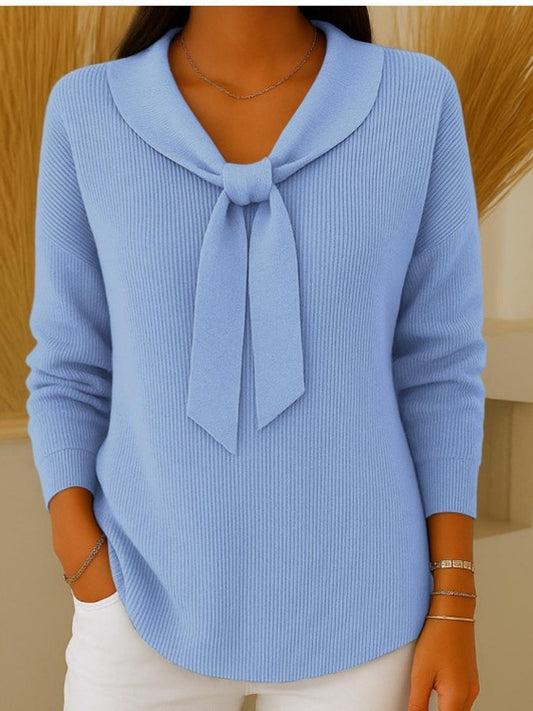 Oferta especial de invierno: suéter de manga larga para mujer (S-5XL), tejido de punto para mujer de color sólido, ajuste holgado e informal, adecuado para uso diario