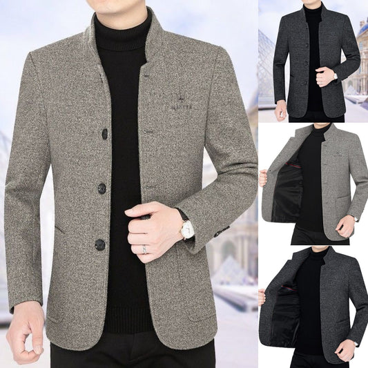 【M--4XL】🔥2025 Nový vlněný kabát s klopovým límcem, ležérní bunda, business styl, fleecová podšívka a zesílený vrch